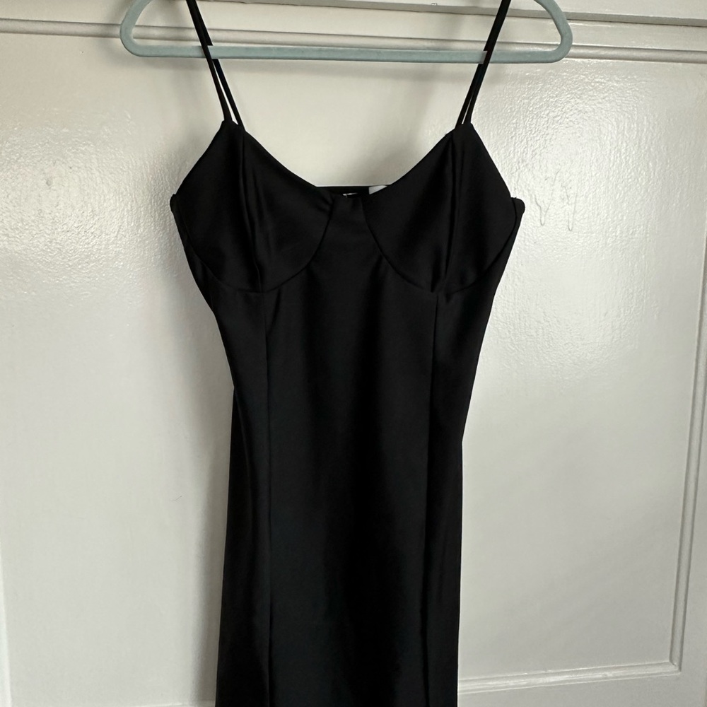 Black Sleeveless Spaghetti Strap Mini Dress